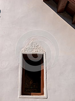 Golden Thai-Style Wooden Window in The White Church