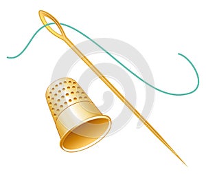 Golden Thimble, Needle & Thread