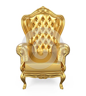 Golden Throne Chair Isolated