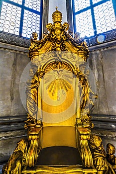 Golden Throne Santa Maria della Salute Church Basilica Venice Italy