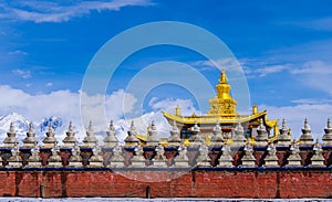 Golden tibetan temple in China