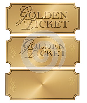 Golden Ticket Art Logo Stub coupon template photo
