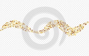 Golden Tinsel Bright Transparent Background