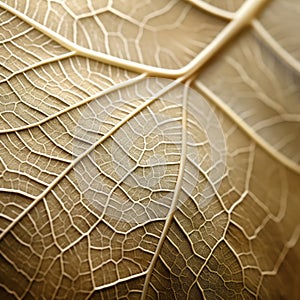 Golden Toned Fig Leaves: A Delicate And Intricate Close-up