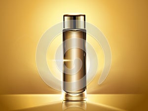 Golden toner bottle mockup