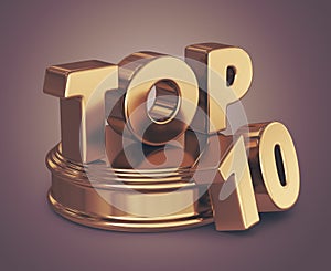 Golden top 10 list 3D