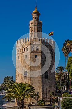 Golden tower in Seville, Spain.