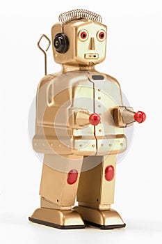 Golden toy robot