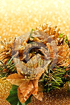 Golden tradional Christmas decoration.