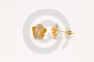 Golden traditional thai earrings