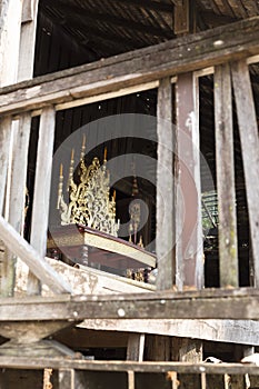 golden traditional Thai sculpture chair