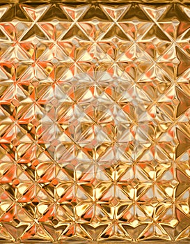 Golden transparent glass wall texture