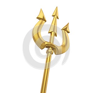 Golden Trident Isolated