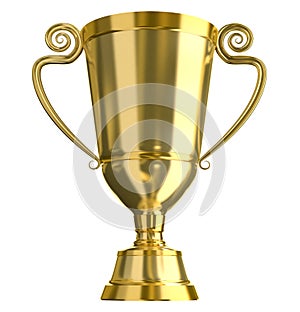 Golden trophy cup