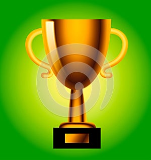 Golden trophy cup. 2d illustration