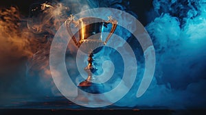 The golden trophy cup.AI generated image
