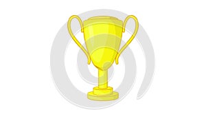 Golden trophy cup icon animation