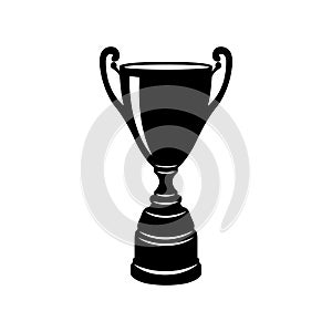 Golden trophy cup icon, simple style