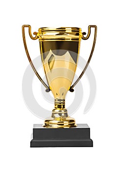 Golden trophy cup