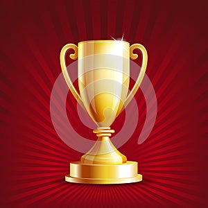 Golden trophy cup