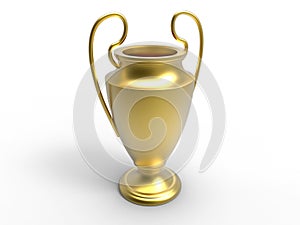 Golden trophy isolated