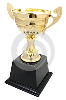 Golden trophy isolated