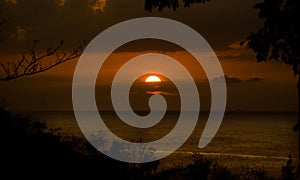 Golden tropical sunset