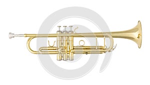 Golden Trumpet Isolated on White Background photo