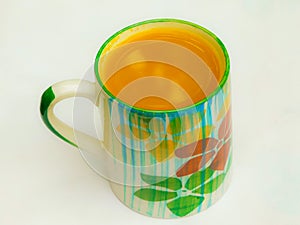 Golden turmeric milk juice in cup