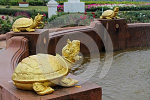 Golden turtle sculpture in Wat Pha Nam Yoi Thailand