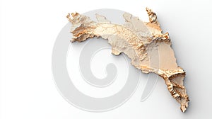 Golden united states map art, a luxurious foil embellishment for wall decor and home decoration photo