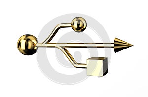 Golden usb sign