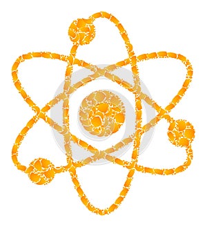 Golden Vector Atom Electrons Mosaic Icon