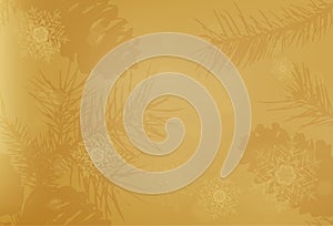 Golden vector Christmas background. Bokeh effect. EPS 10