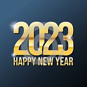 Golden Vector luxury text 2023 Happy new year