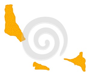 Golden Vector Map of Comoros Islands