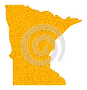 Golden Vector Map of Minnesota State