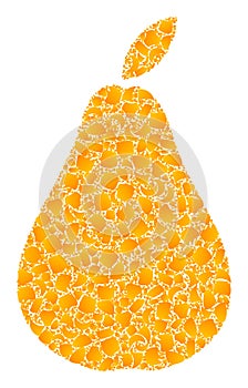 Golden Vector Pear Mosaic Icon