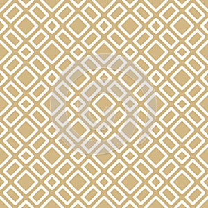 Golden vector seamless pattern with squares, rectangles, grid, repeat tiles