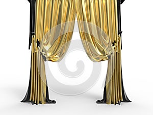 Golden velvet curtains