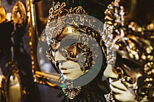 Golden venetian masks