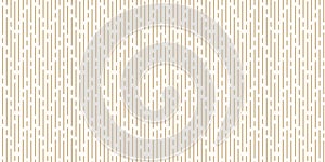 Golden vertical line seamless pattern. Simple minimal vector background texture