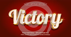 Golden Victory Text Style Effect. Editable Graphic Text Template
