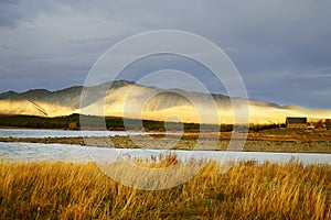 Golden View of Lake Tekapo photo