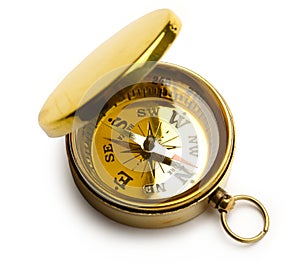 Golden vintage compass