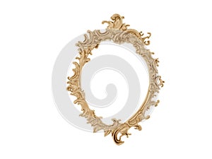 Golden vintage frame. Isolate mirror. Design retro element. physical realistic reflection .