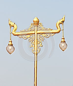 Golden Vintage Lamp Post