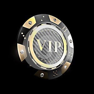 Golden vip casino chip 3d