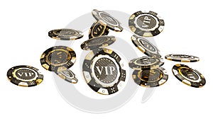 Golden vip casino chip 3d