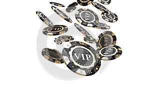 Golden vip casino chip 3d